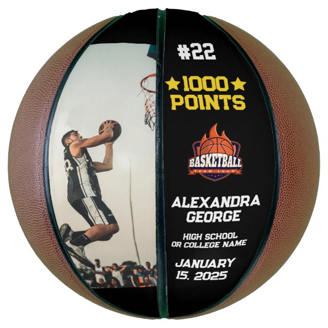 Balón De Baloncesto 1000 Career Points Scorer Milestone Celebration  (Vertical)