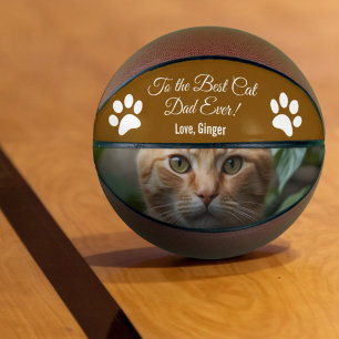 Balón De Baloncesto A la mejor foto del Personalizado de papá gato de