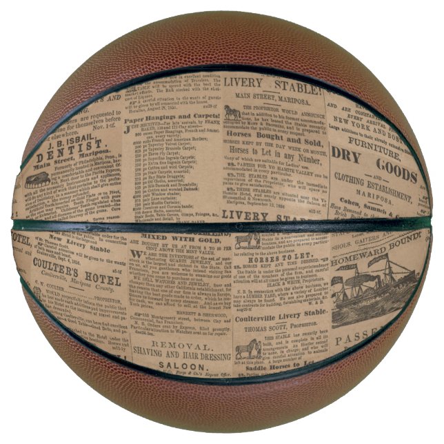 Balón De Baloncesto Ads of the Past, NY 1856 Basketball (Anverso)