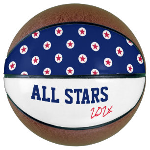 Balón De Baloncesto All Stars Sports Team Red White Blue Awards