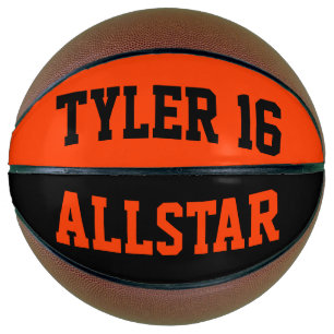 Balón De Baloncesto Allstar Black and Naranja Personalize