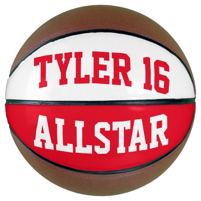 Balón De Baloncesto Allstar rojo y blanco (Anverso)