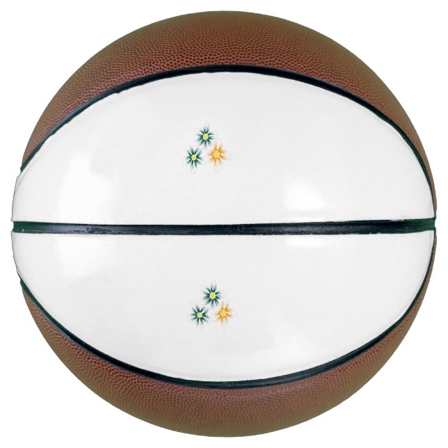 Balón De Baloncesto Amarillo bananero, verde azul oscuro, decoración (Anverso)