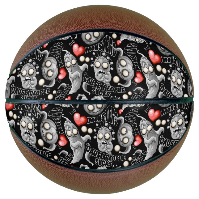 Balón De Baloncesto Amo a los monstruos porque la gente se acosa (Anverso)