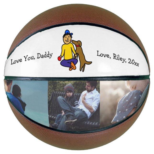 Balón De Baloncesto Añadir la ilustración de su hijo a esto (Anverso)