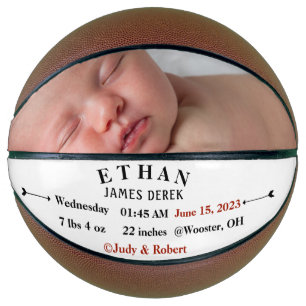 Balón De Baloncesto Anuncio de nacimiento de bebé de baloncesto perso