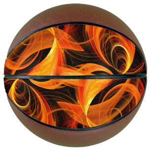 Balón De Baloncesto Arte abstracto de bola de fuego