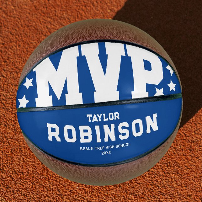 Balón De Baloncesto Audaces jugadores MVP Nombre Keepsake Azul (Subido por el creador)