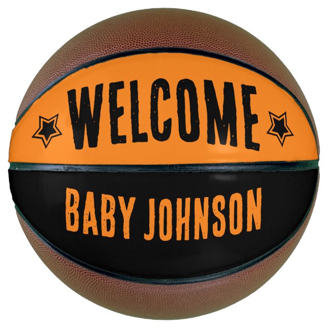 Balón De Baloncesto Autograph Baby Shower Welcome Keepsake (Anverso)