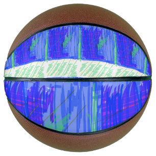 Balón De Baloncesto Azul Fresco Náutico Abstracto 