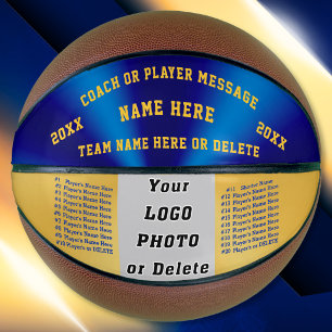 Balón De Baloncesto Azul y Oro, Mejores Regalos para Entrenadores de B