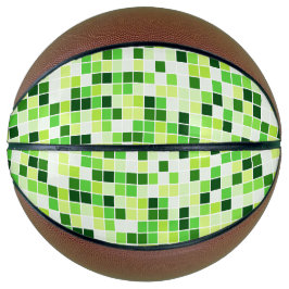 Balón De Baloncesto Azulejos de Piscina, Baldosas Mosaico Verdes, Patr