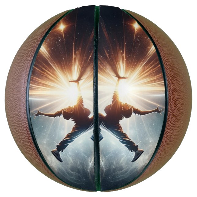 Balón De Baloncesto Bailarín en acción, Ai, acción en galaxia (Vertical)