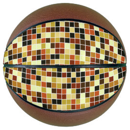 Balón De Baloncesto Baldosas de piscina, mosaicos marrones, patrón geo