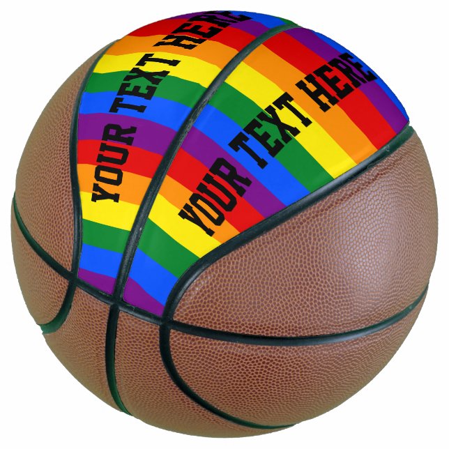 Balón De Baloncesto Baloncesto arcoiris a rayas coloridas (Angular)