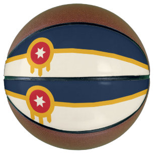 Balón De Baloncesto Baloncesto completo con bandera de Tulsa, Oklahoma