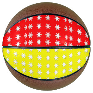 Balón De Baloncesto Baloncesto con copos de nieve amarillos y rojos