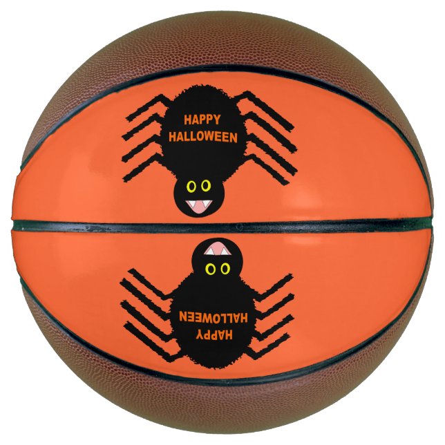 Balón De Baloncesto Baloncesto de araña negra de Halloween (Anverso)
