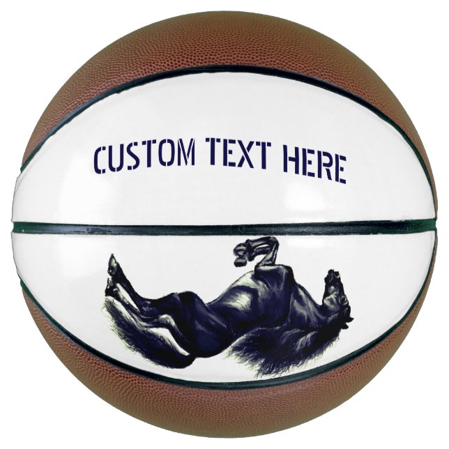 Balón De Baloncesto Baloncesto de caballos personalizado con texto Per (Anverso)