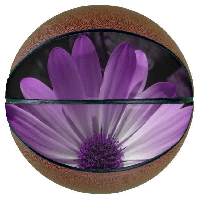 Balón De Baloncesto Baloncesto de flores Purple Daisy (Anverso)