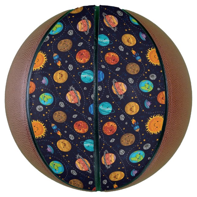 Balón De Baloncesto Baloncesto de Planetas Felices (Vertical)