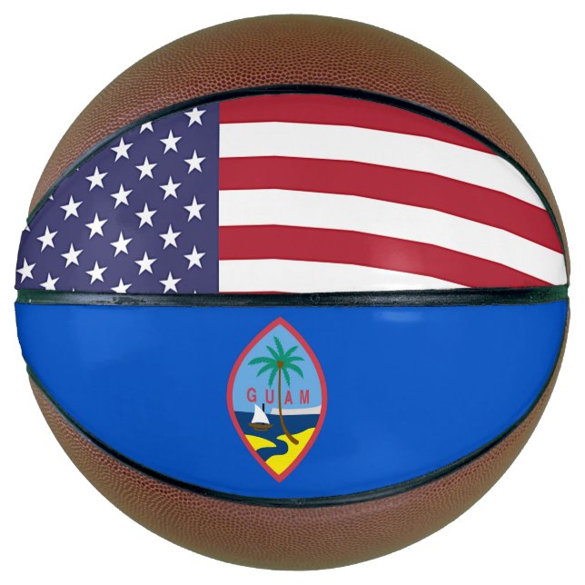 Balón De Baloncesto Baloncesto de tamaño completo con bandera de Guam, (Anverso)