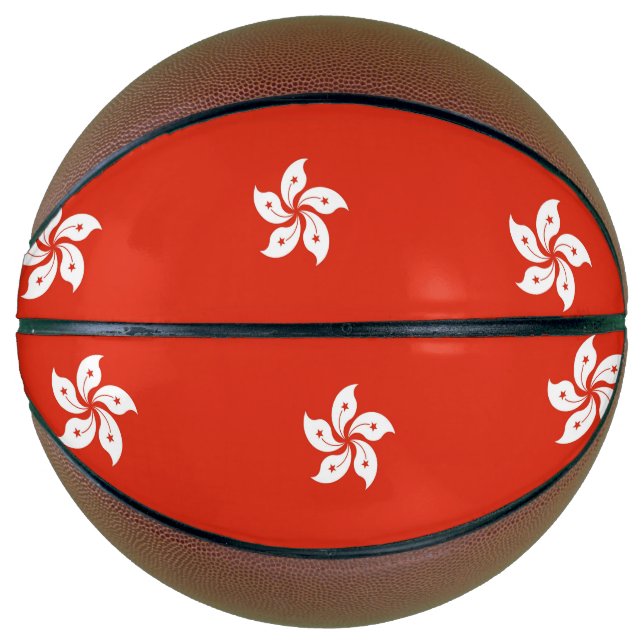 Balón De Baloncesto Baloncesto de tamaño completo con bandera de Hong  (Anverso)