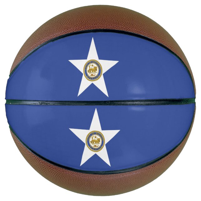 Balón De Baloncesto Baloncesto de tamaño completo con bandera de Houst (Anverso)