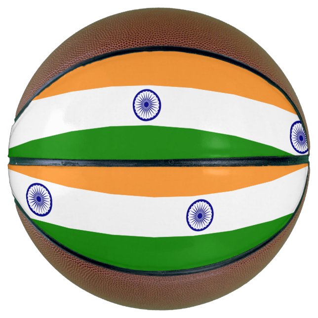 Balón De Baloncesto Baloncesto de tamaño completo con bandera de India (Anverso)