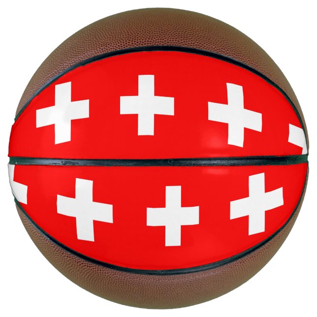 Balón De Baloncesto Baloncesto de tamaño completo con bandera de Suiza (Anverso)