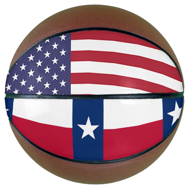 Balón De Baloncesto Baloncesto de tamaño completo con bandera de Texas (Anverso)
