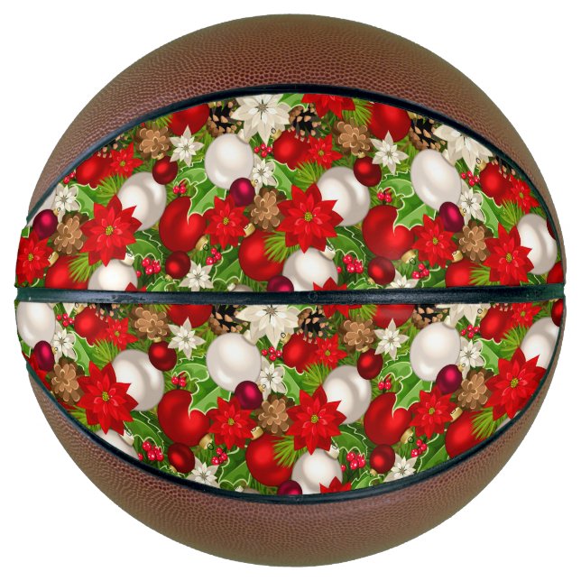 Balón De Baloncesto Baloncesto Felices Fiestas (Anverso)