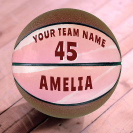 Balón De Baloncesto Baloncesto moderno abstracto con nombre de equipo 