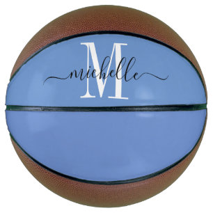 Balón De Baloncesto Baloncesto monogramado de Chica Azul personalizado