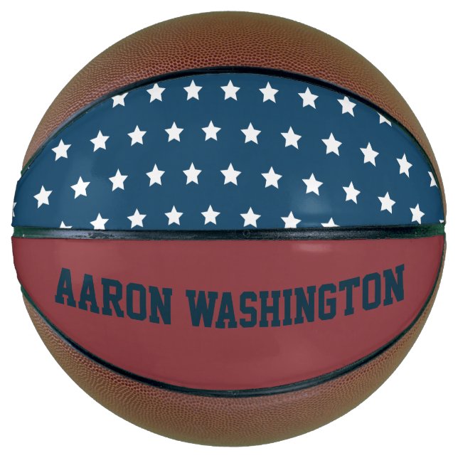 Balón De Baloncesto Baloncesto patriótico clásico personalizado (Anverso)