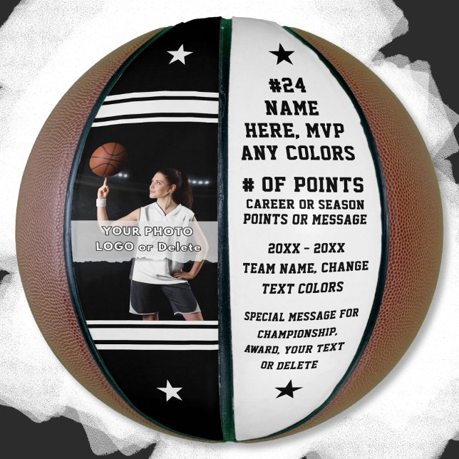 Balón De Baloncesto Baloncesto personalizado, COLORES DE CAMBIO (Basketball senior night party ideas. Basketball gift ideas for boys and girls. Basketball MVP, Award)