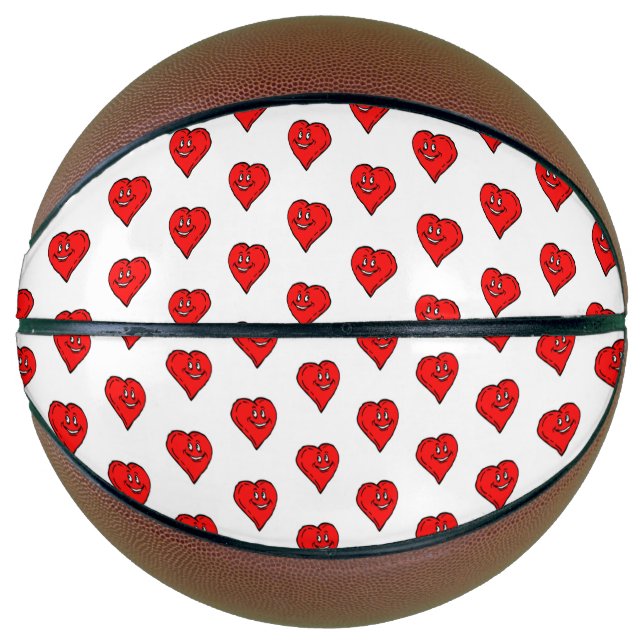 Balón De Baloncesto Baloncesto Red Hearts Love (Anverso)