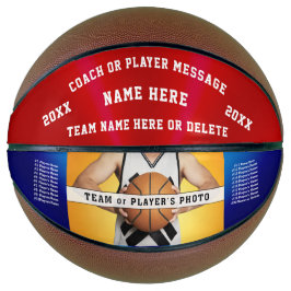 Balón De Baloncesto Baloncesto rojo, blanco y azul personalizado