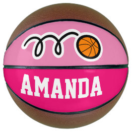 Balón De Baloncesto Baloncesto rosa personalizado para cumpleaños de c