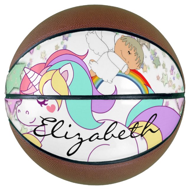 Balón De Baloncesto Baloncesto Unicorn Angel Stars (Anverso)