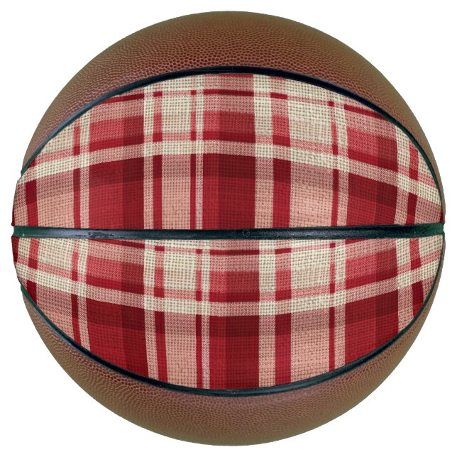 Balón De Baloncesto Bandas rojas de plástico de crema roja (Anverso)