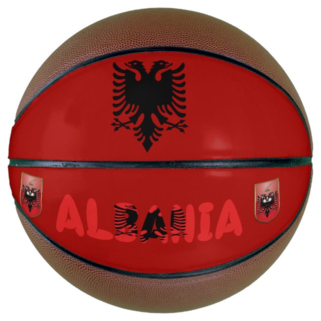 Balón De Baloncesto Bandera albanesa (Anverso)