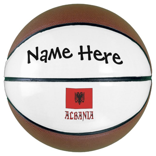 Balón De Baloncesto Bandera albanesa personalizada (Anverso)