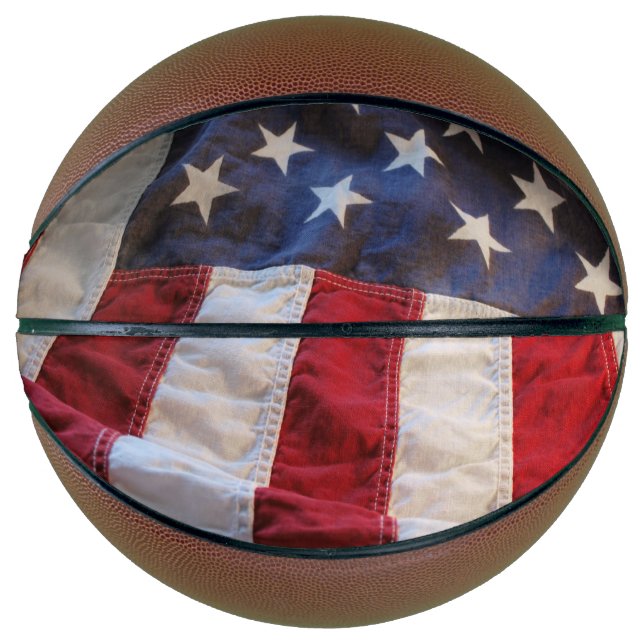 Balón De Baloncesto Bandera antigua de Estados Unidos (Anverso)