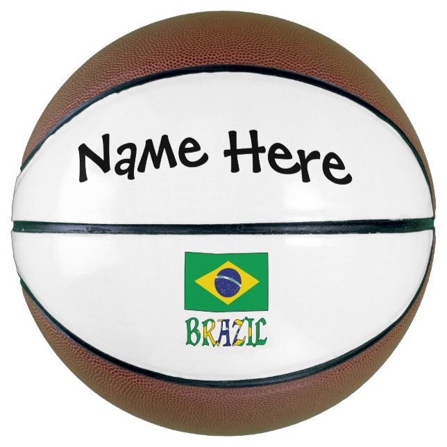 Balón De Baloncesto Bandera brasileña personalizada (Anverso)