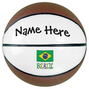 Balón De Baloncesto Bandera brasileña personalizada con nombre
