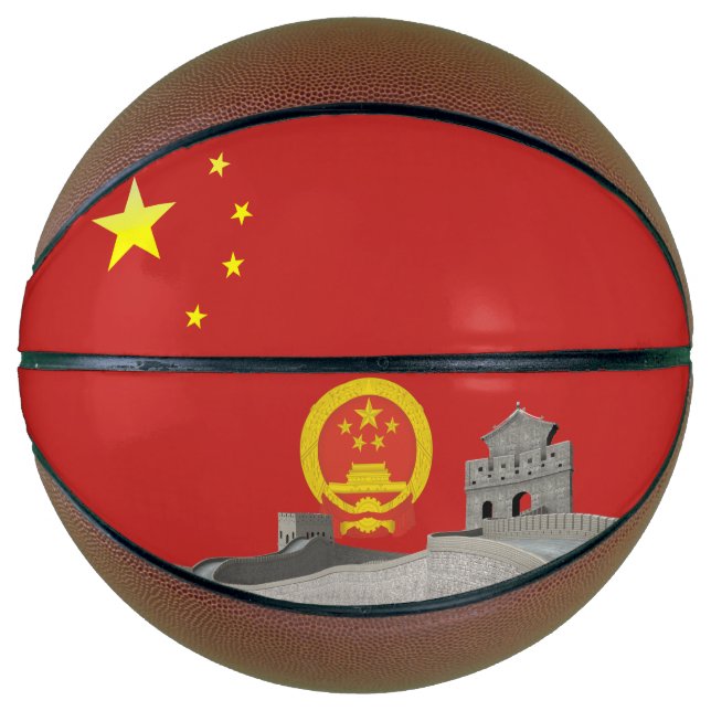 Balón De Baloncesto Bandera china (Anverso)