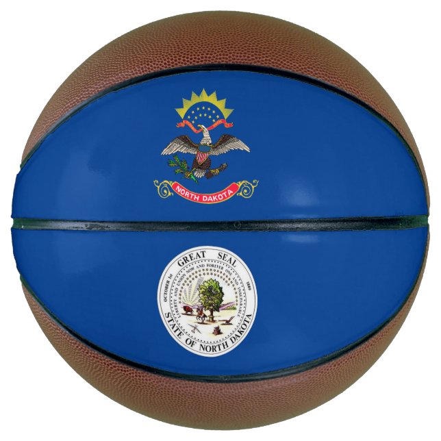 Balón De Baloncesto Bandera de Dakota del Norte (Anverso)