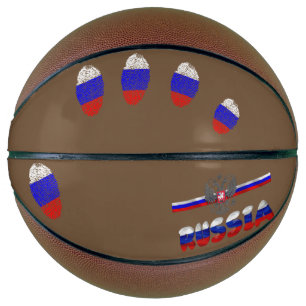 Balón De Baloncesto Bandera de huellas dactilares de Rusia