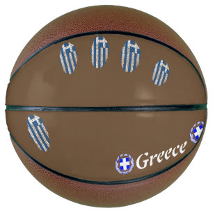 Balón De Baloncesto Bandera de huellas dactilares griegas